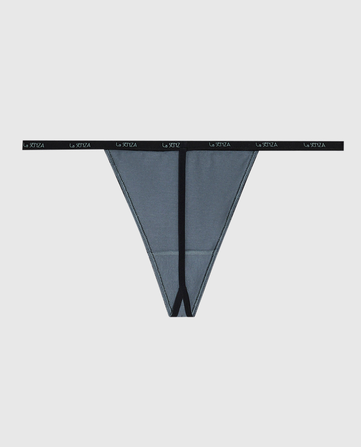 G-String Panty with Logo Trim in Stormy Weather