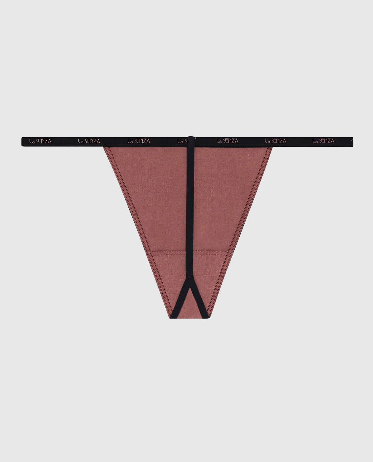 G-String Panty with Logo Trim in Dusty Cedar