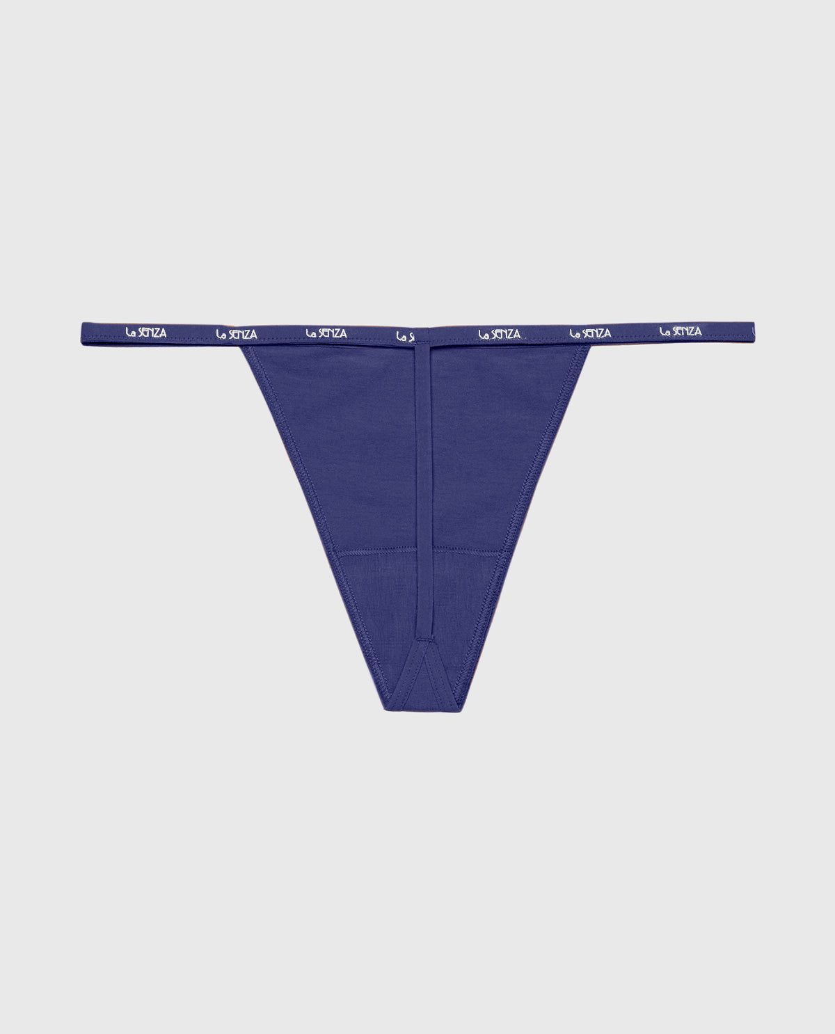 G-Sring Panty with Logo Trim in Dusk Blue