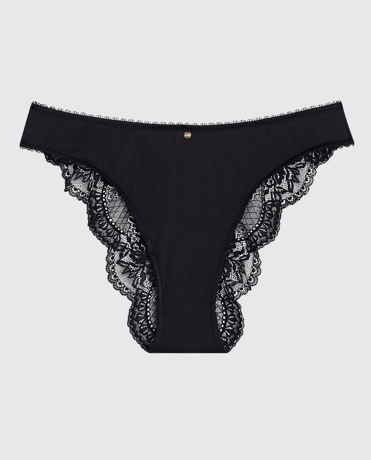 Cheeky Panty with Lace Back in Smoulder Black