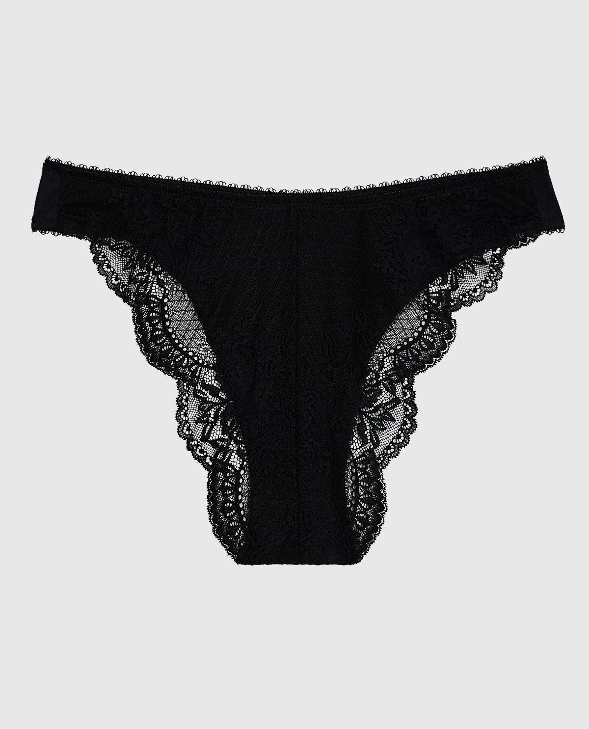 Cheeky Panty with Lace Back in Smoulder Black