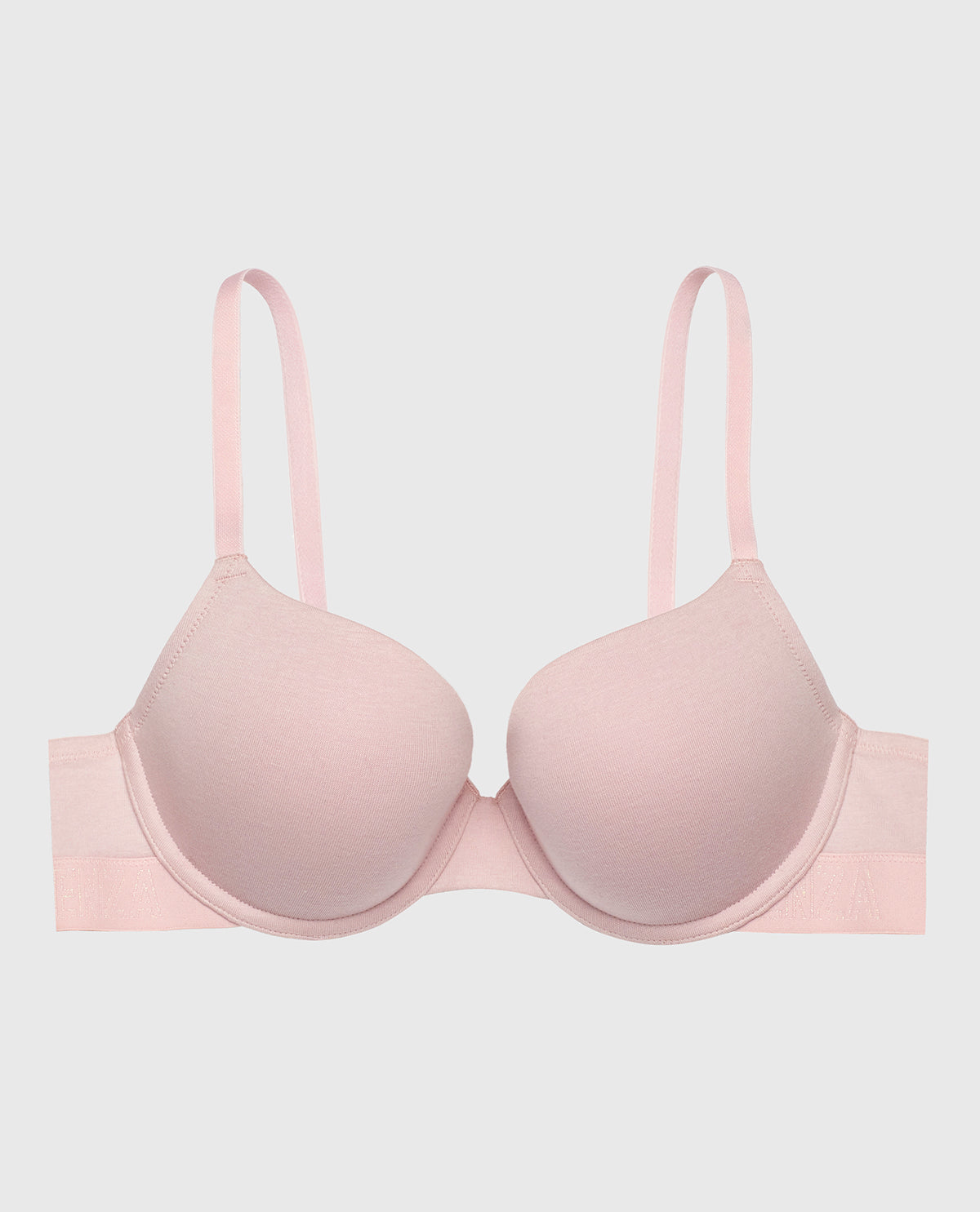 Lightly Lined Demi Bra with Logo in Iced Lilac