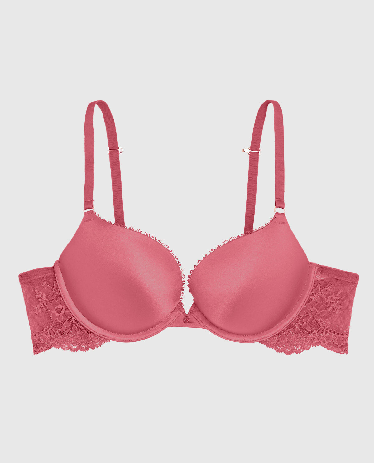 Push Up Bra with Lace Wing in Romantic Pink