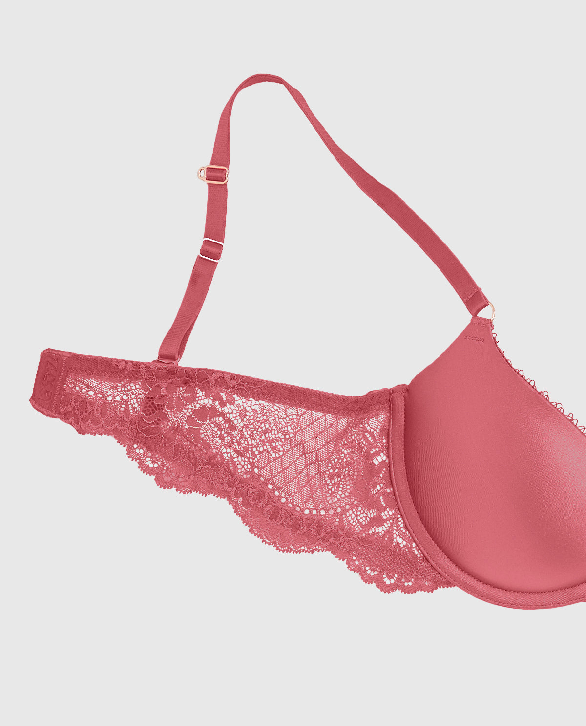 Push Up Bra with Lace Wing in Romantic Pink