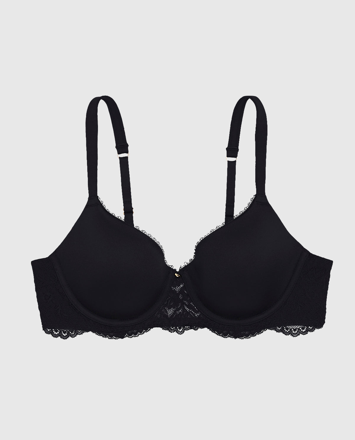 Lightly Lined Full Coverage Bra in Black