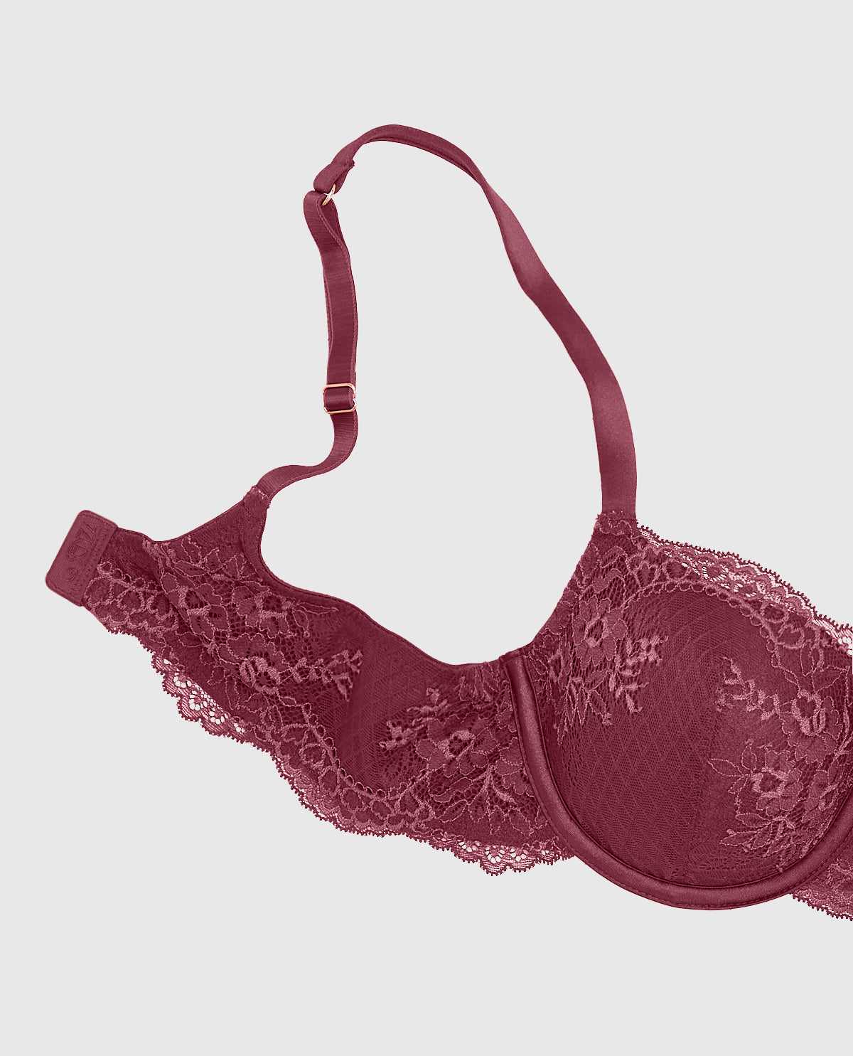 Allover Lace Lightly Lined Balconette Bra in Opulent Red