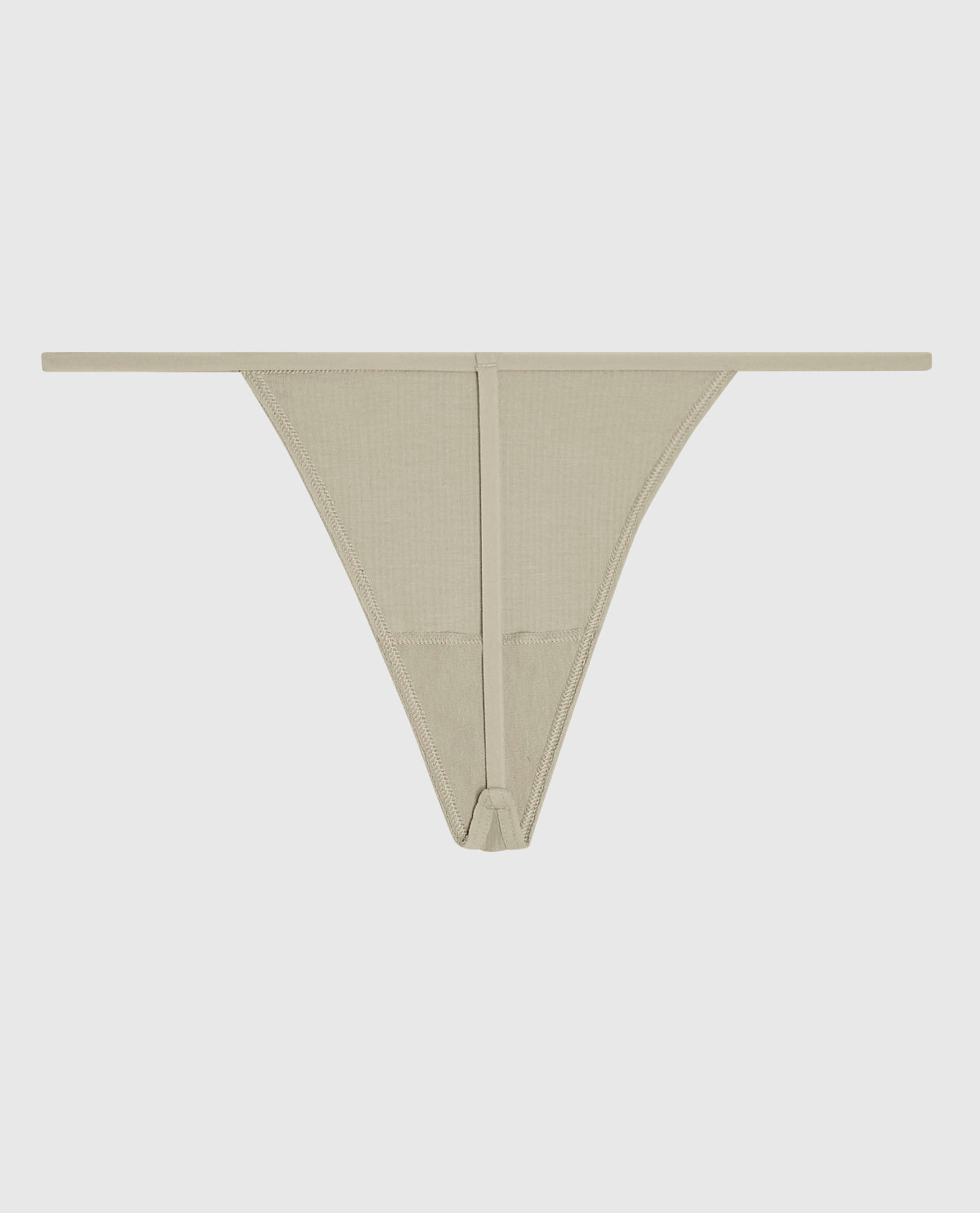 Ribbed G-String Panty in Stone Grey