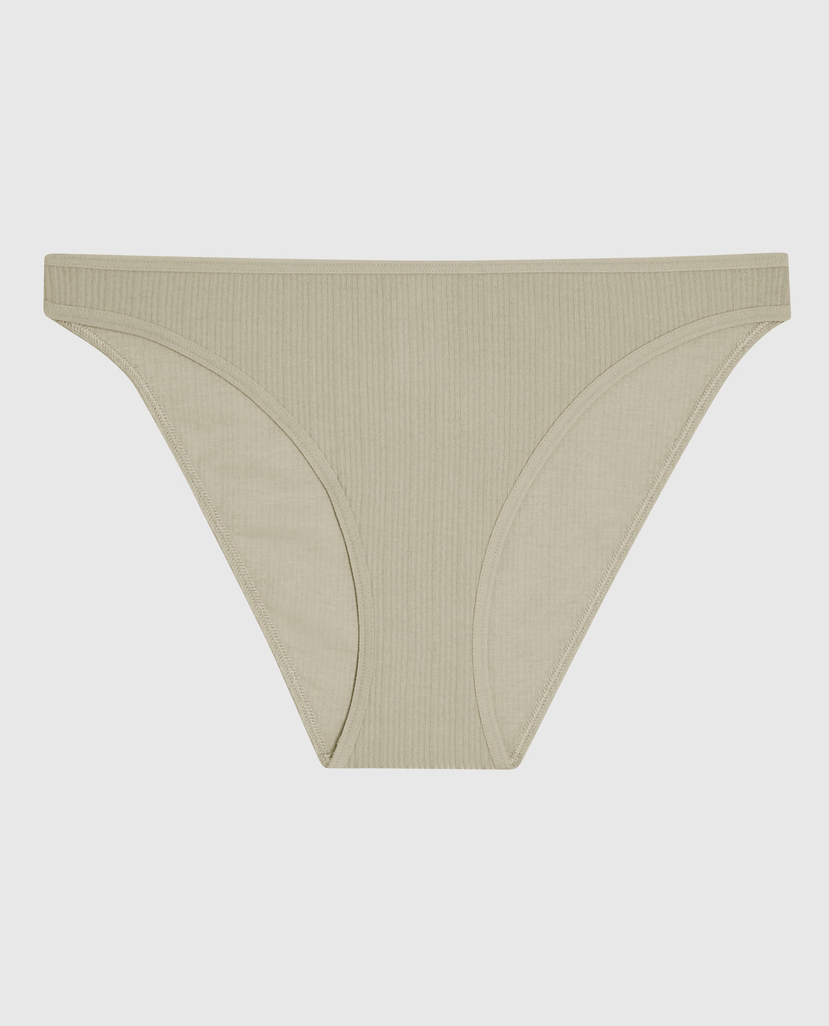 Ribbed Bikini Panty in Stone Grey