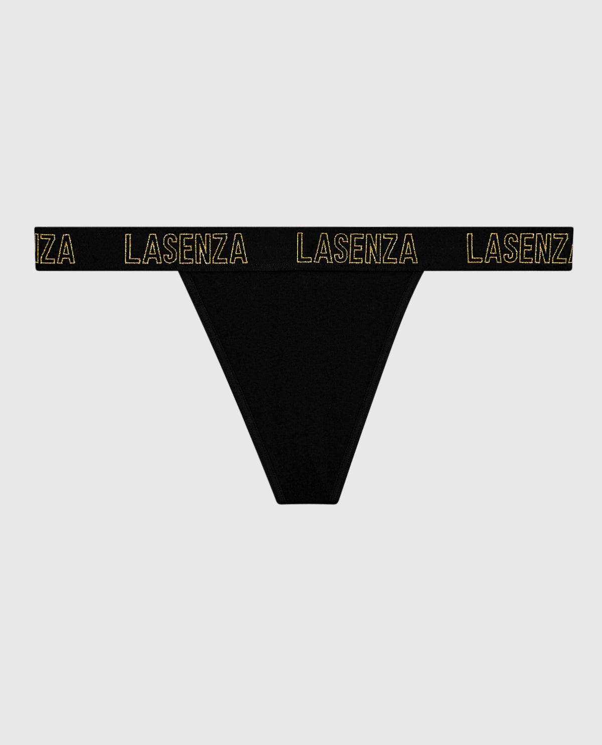 G-String Panty with Logo Band in Smoulder Black