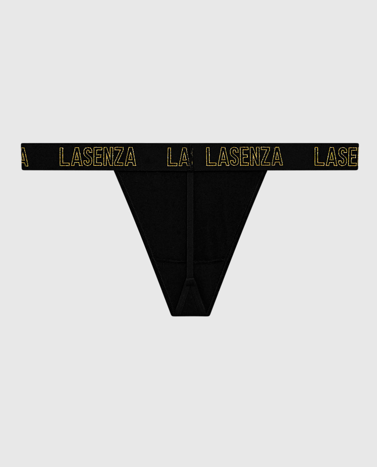 G-String Panty with Logo Band in Smoulder Black