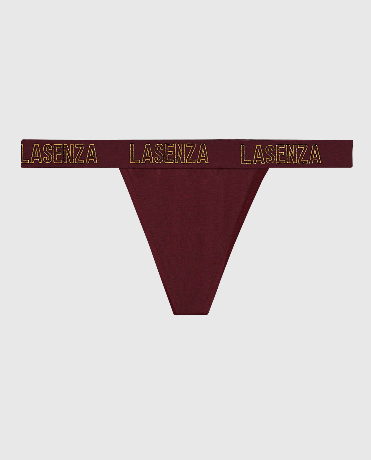 G-String Panty with Logo Band in Red Wine
