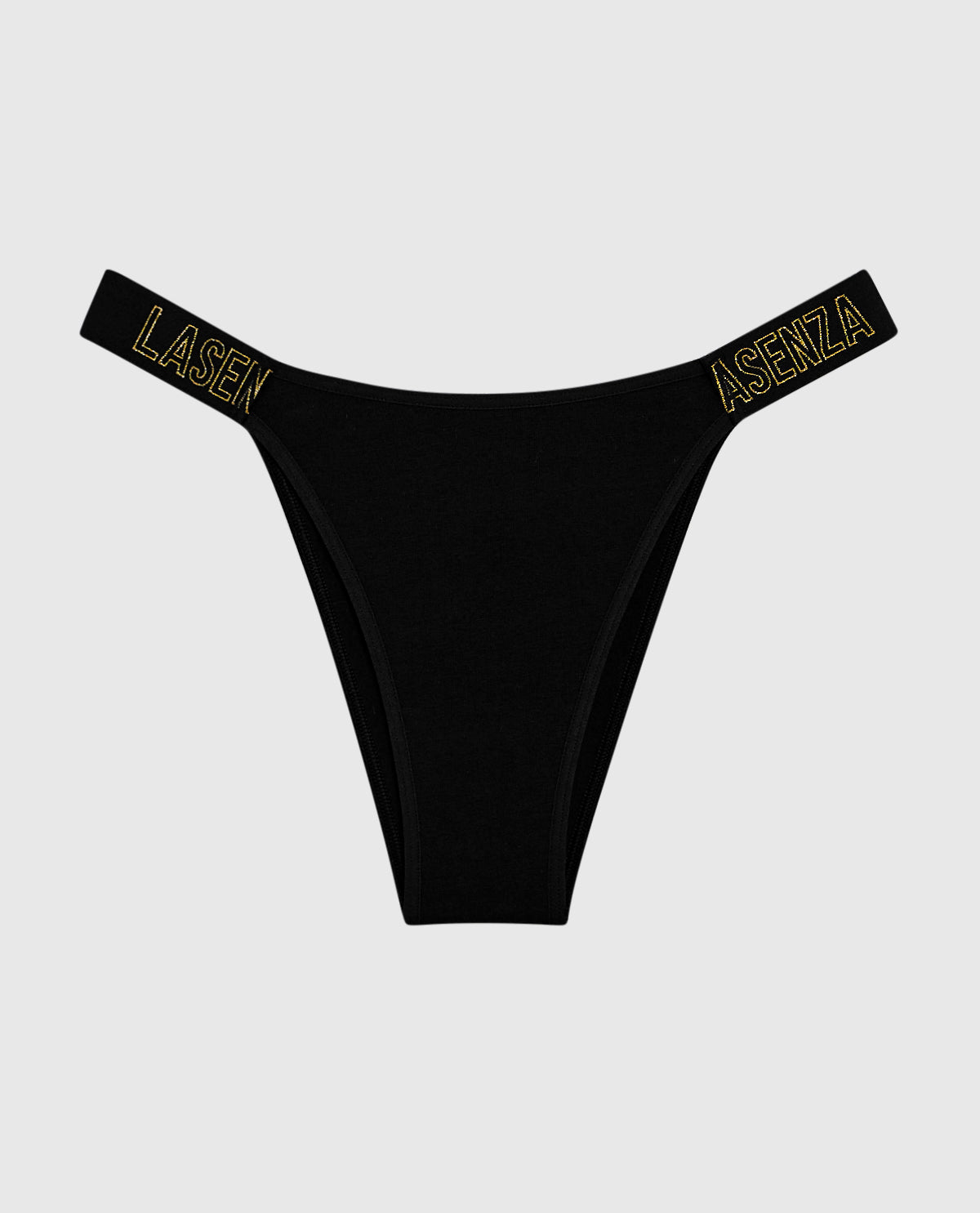 Cheeky Panty with Logo Band in Smoulder Black
