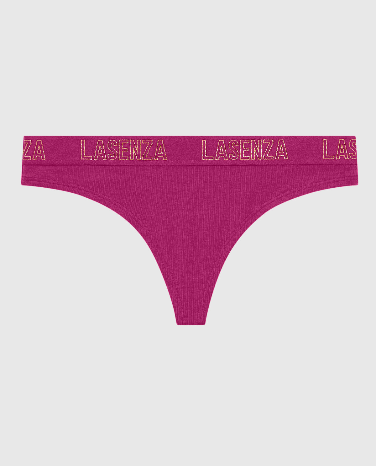 Thong Panty with Logo Band in Outrageous Pink