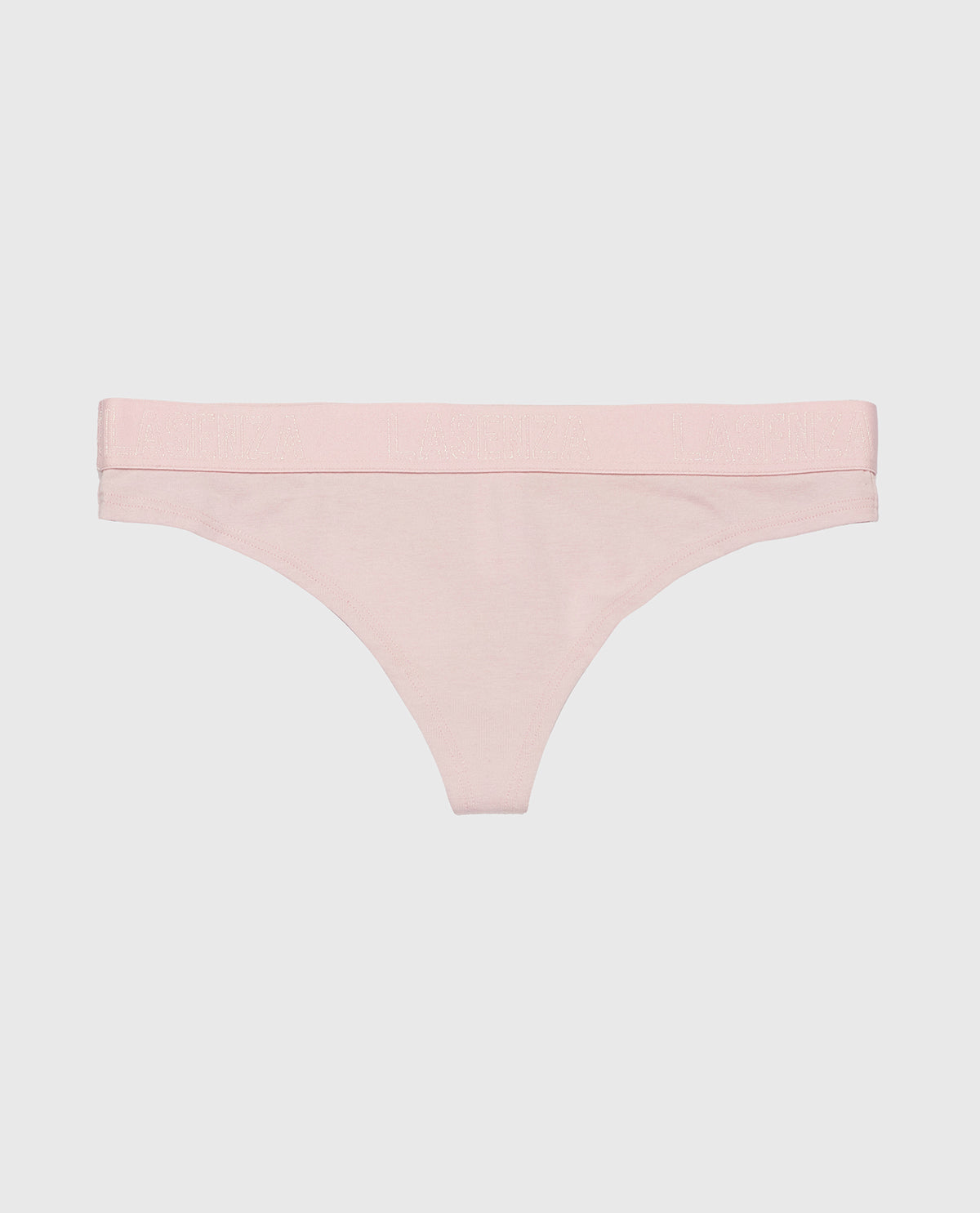 Thong Panty with Logo Band in Iced Lilac