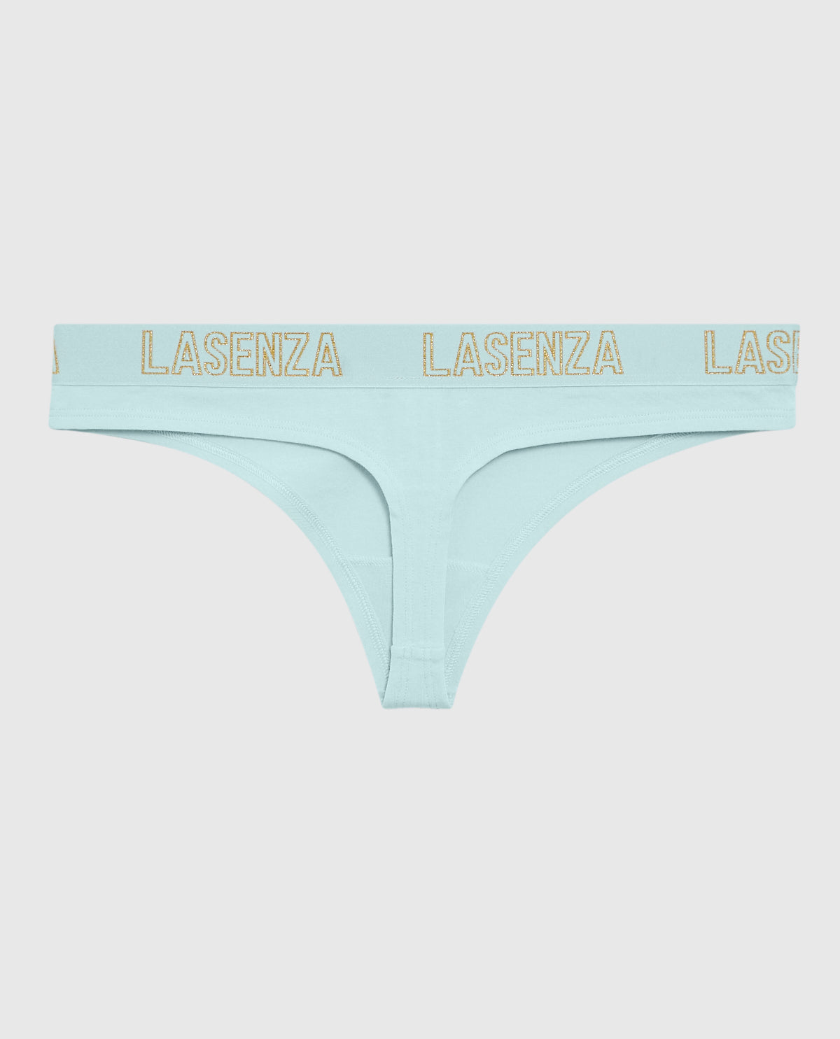 Thong Panty with Logo Band in Vista Blue