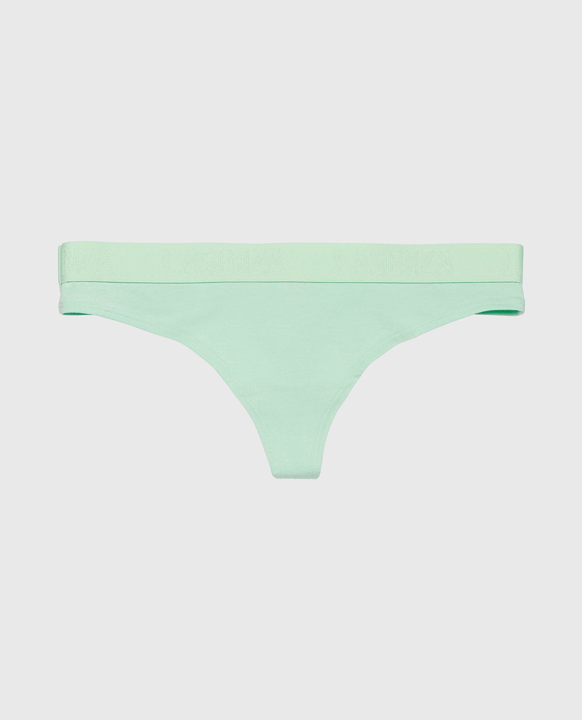 Thong Panty with Logo Band in Mist Green