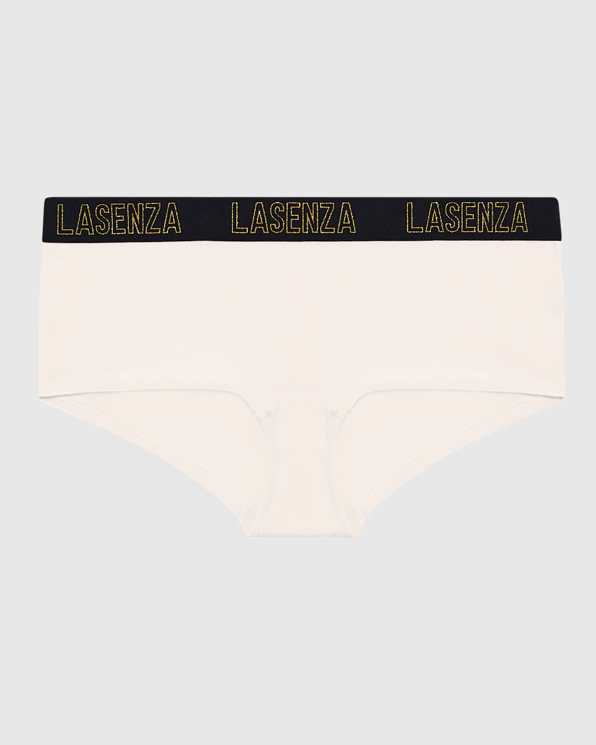 Boyshort Panty with Logo Band in Ivory Dawn