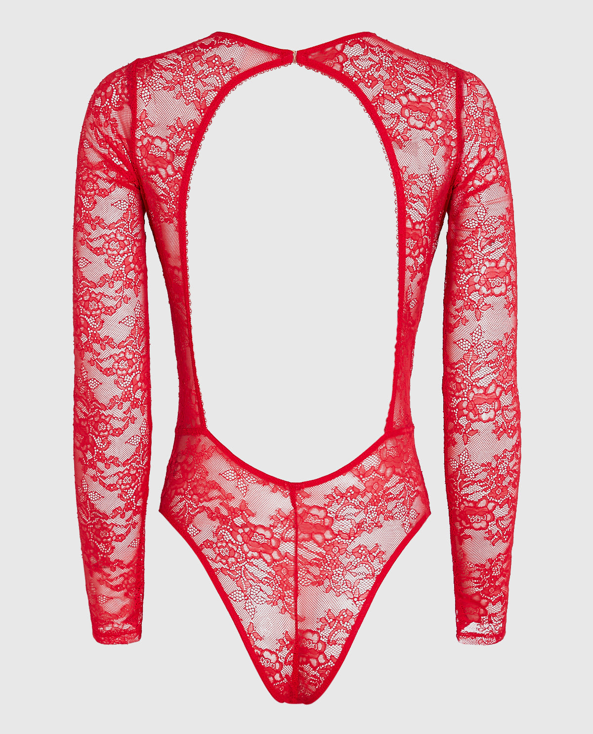 Unlined Long Sleeve Bodysuit in Cosmo Red