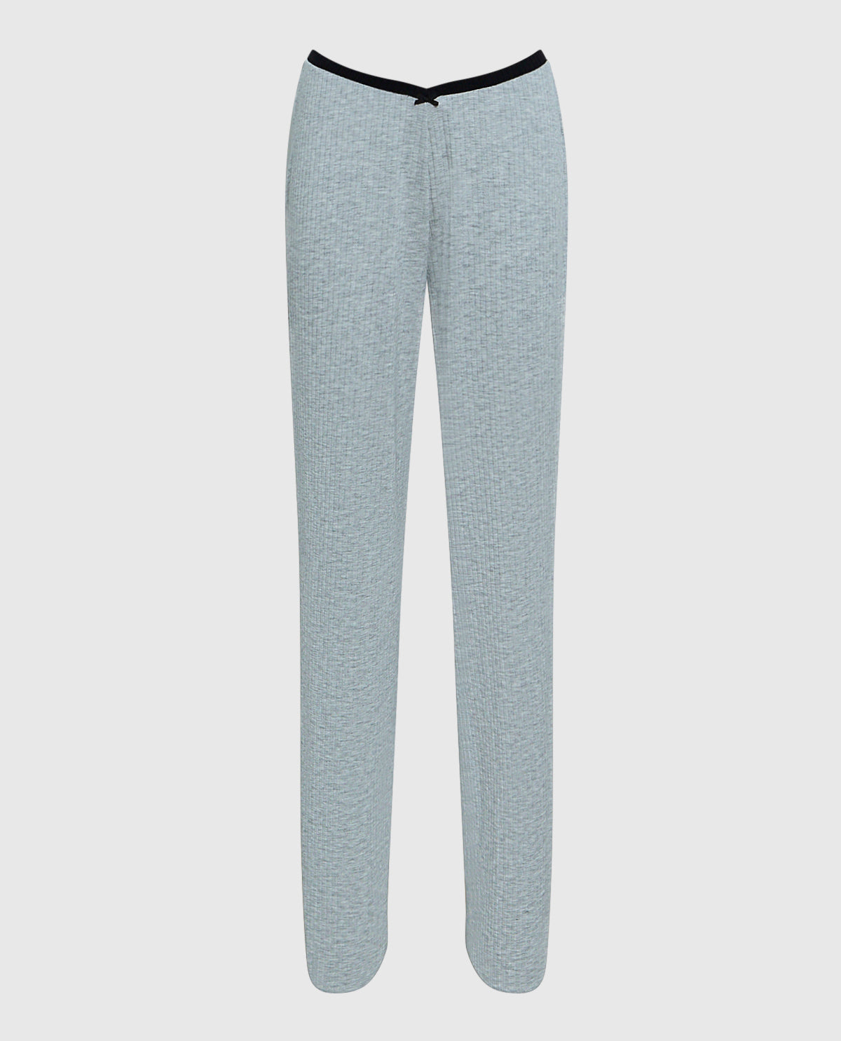 Ribbed Pajama Pant with V-Waist in Cool Gray