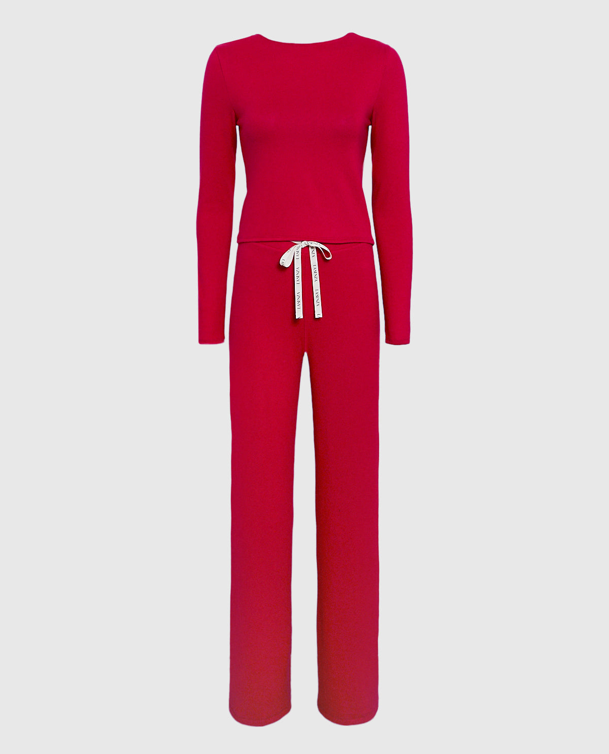 Long Sleeve Pajama Top in Cosmo Red