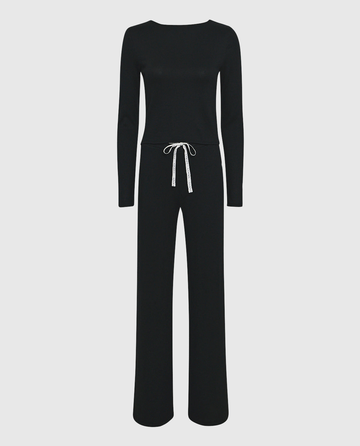 Pajama Pant with Logo Drawstring in Smoulder Black