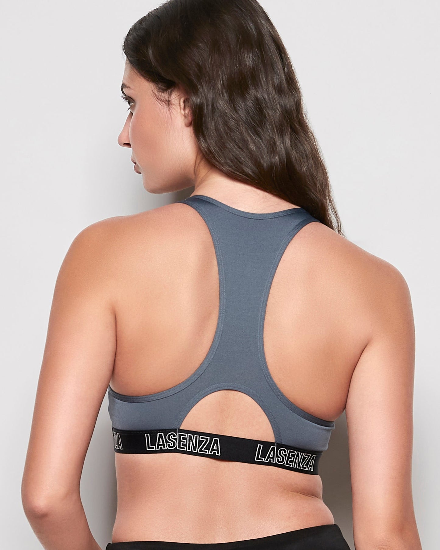 Low Impact Logo Sports Bra in Stormy Weather