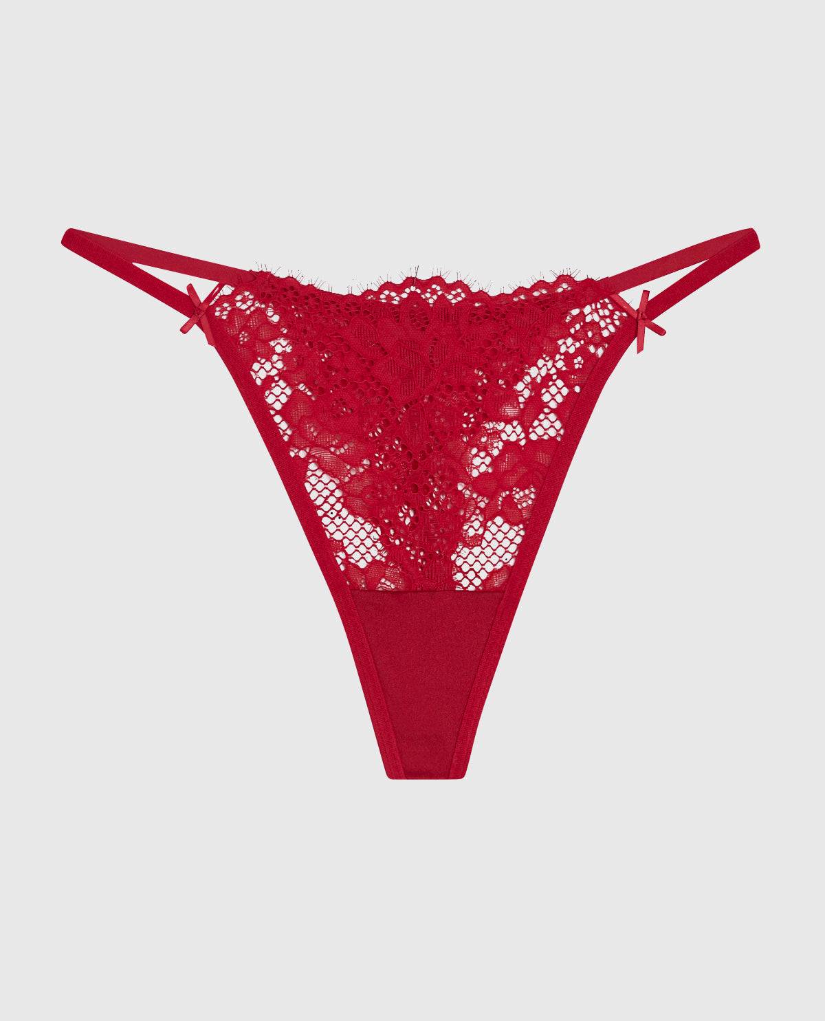 Allover Lace High Leg G-String Panty in Cosmo Red