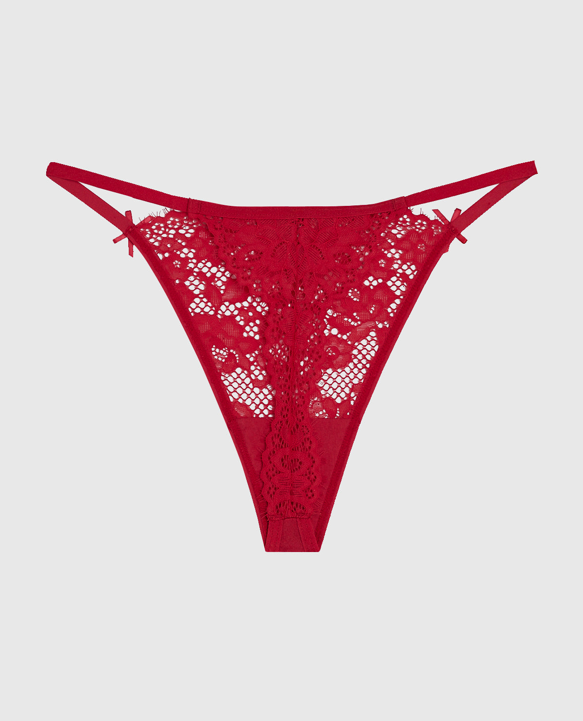 Allover Lace High Leg G-String Panty in Cosmo Red