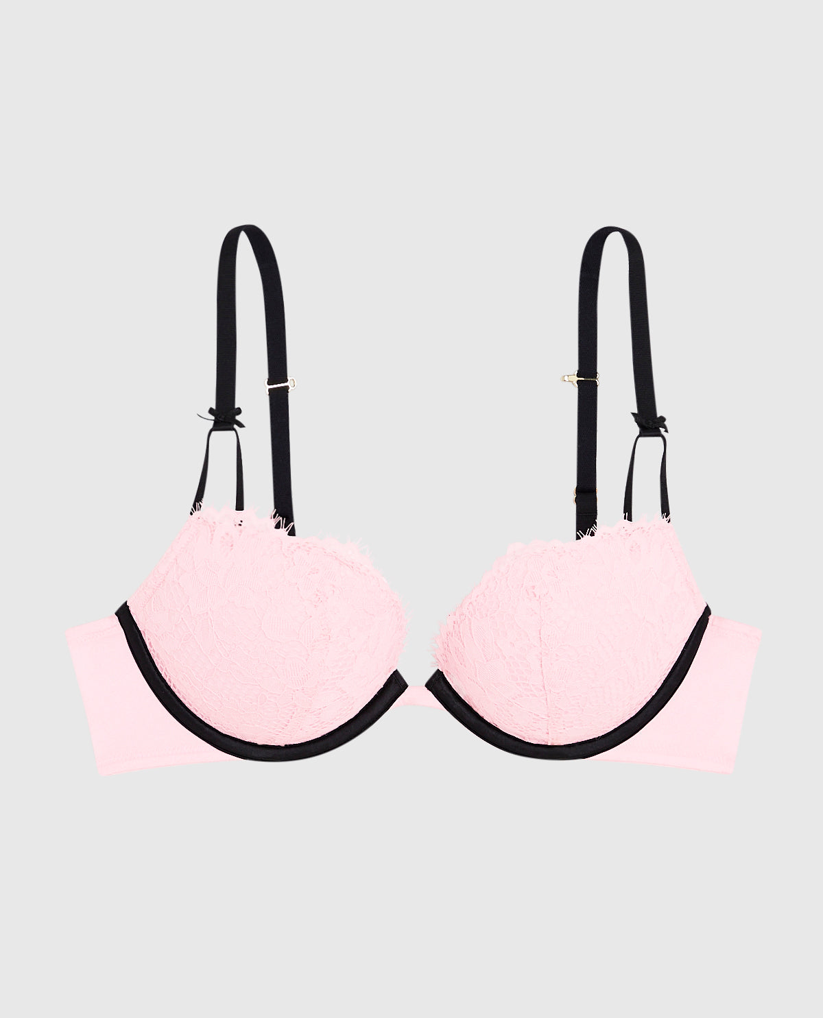 Allover Lace Push Up Bra in Pink-A-Boo