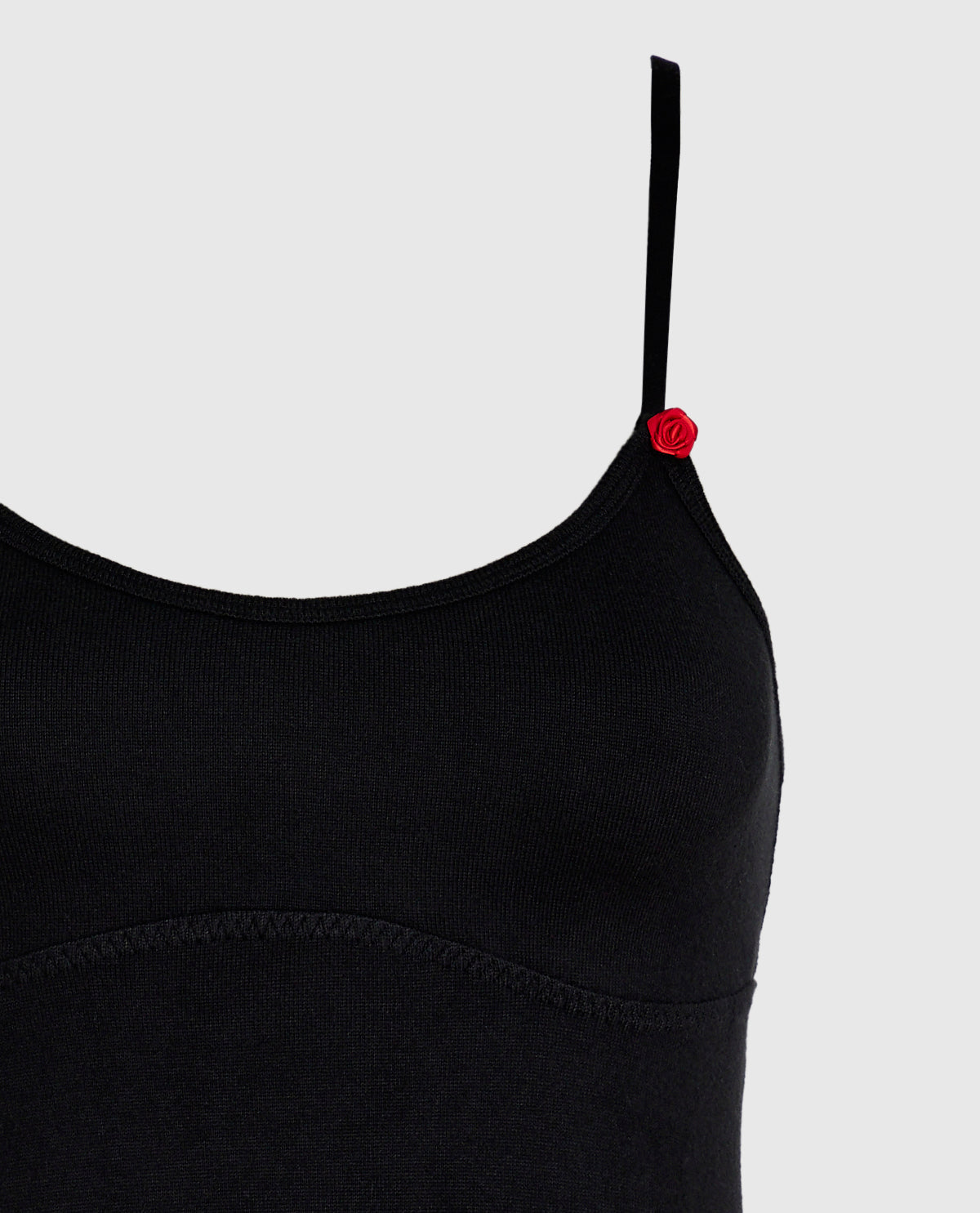 Sleep Dress with Rosette in Black