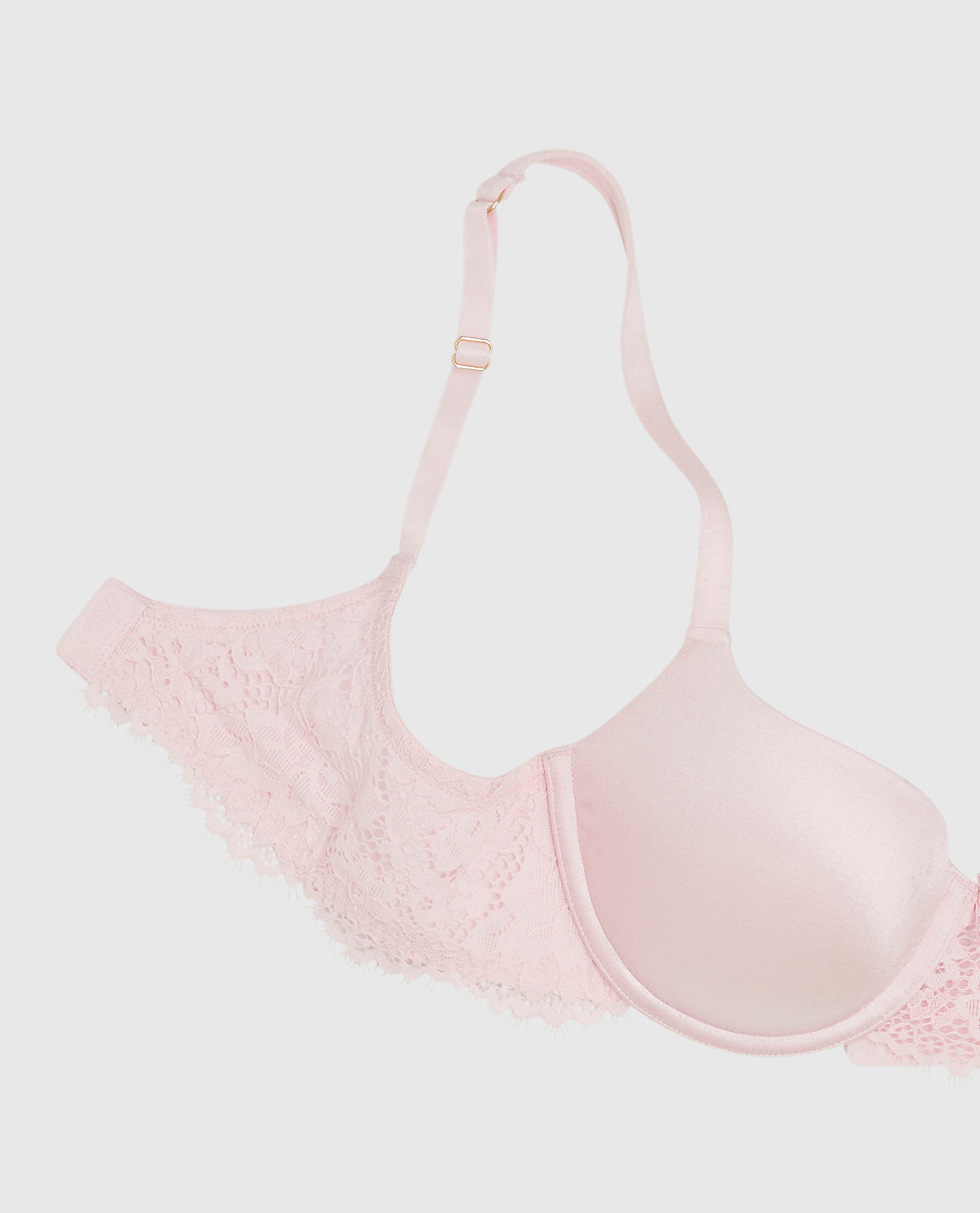 Lightly Lined Balconette Bra with Lace in Pink-A-Boo