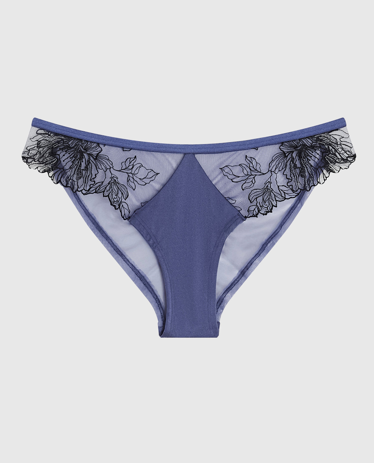 Lace High Leg Cheeky in Dusk Blue