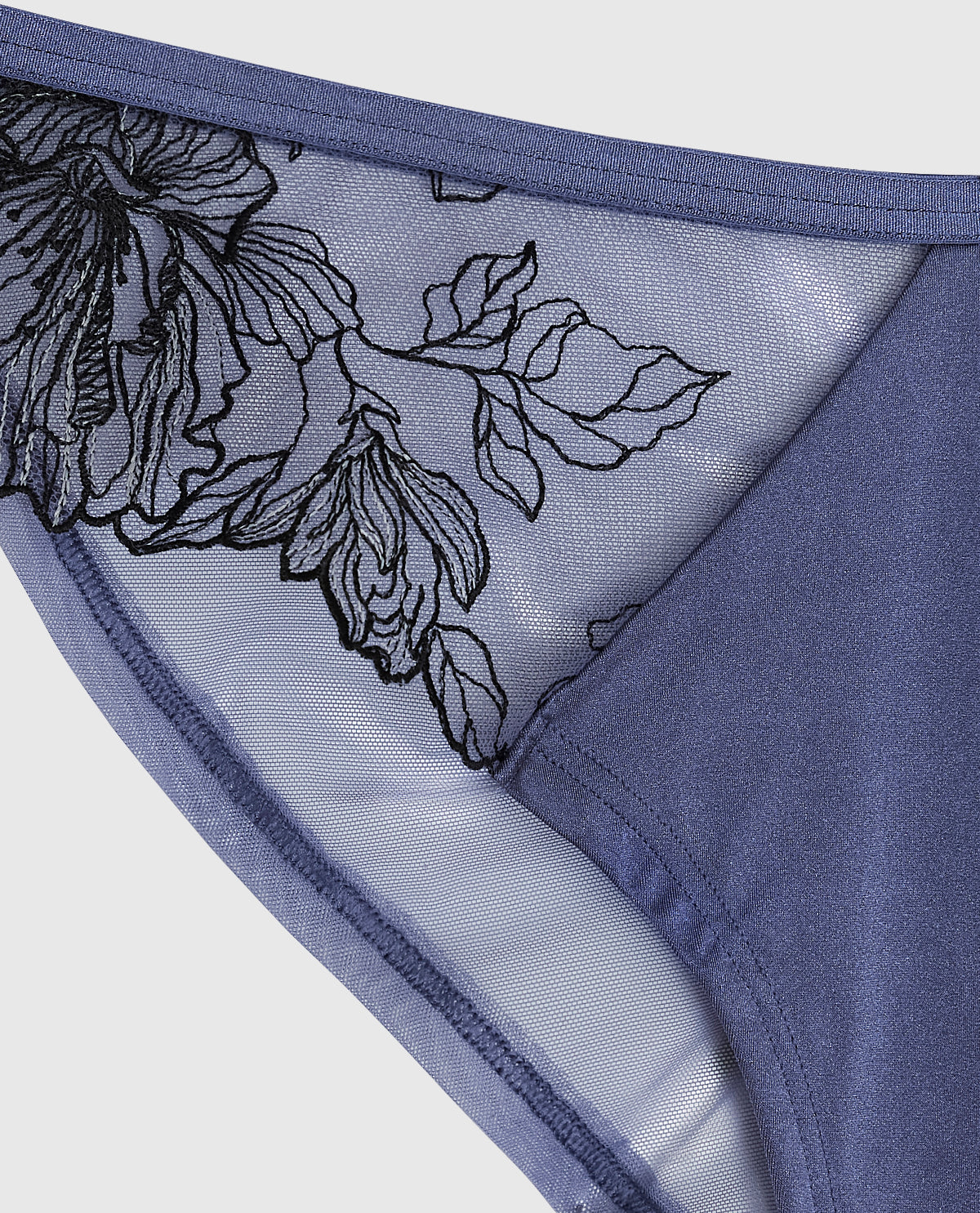 Lace High Leg Cheeky in Dusk Blue