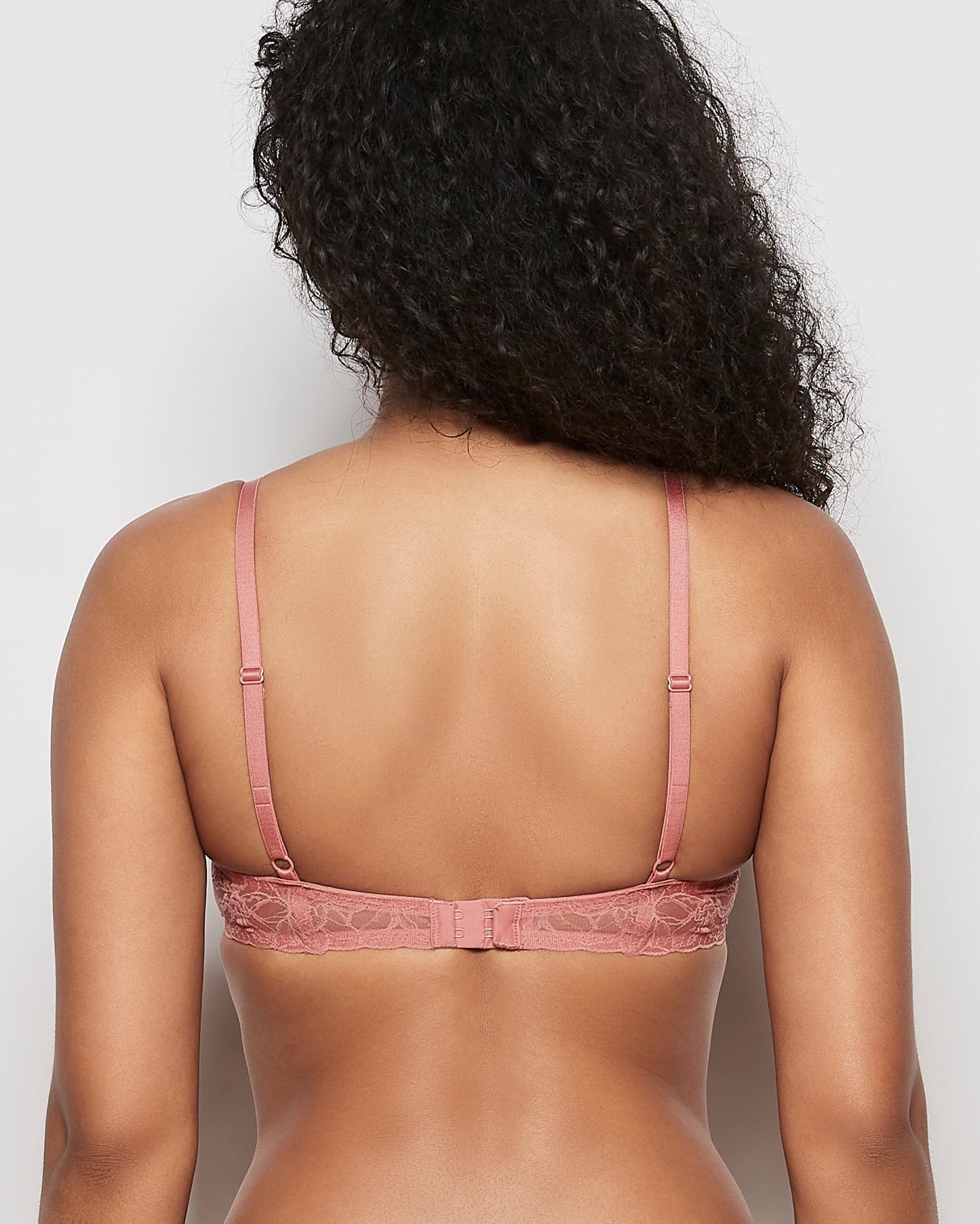 Unlined Lace Demi Bra in Rosy Blush