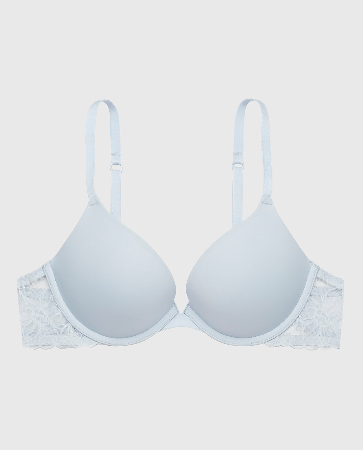 Push Up Bra with Lace Wing in Subdued Blue