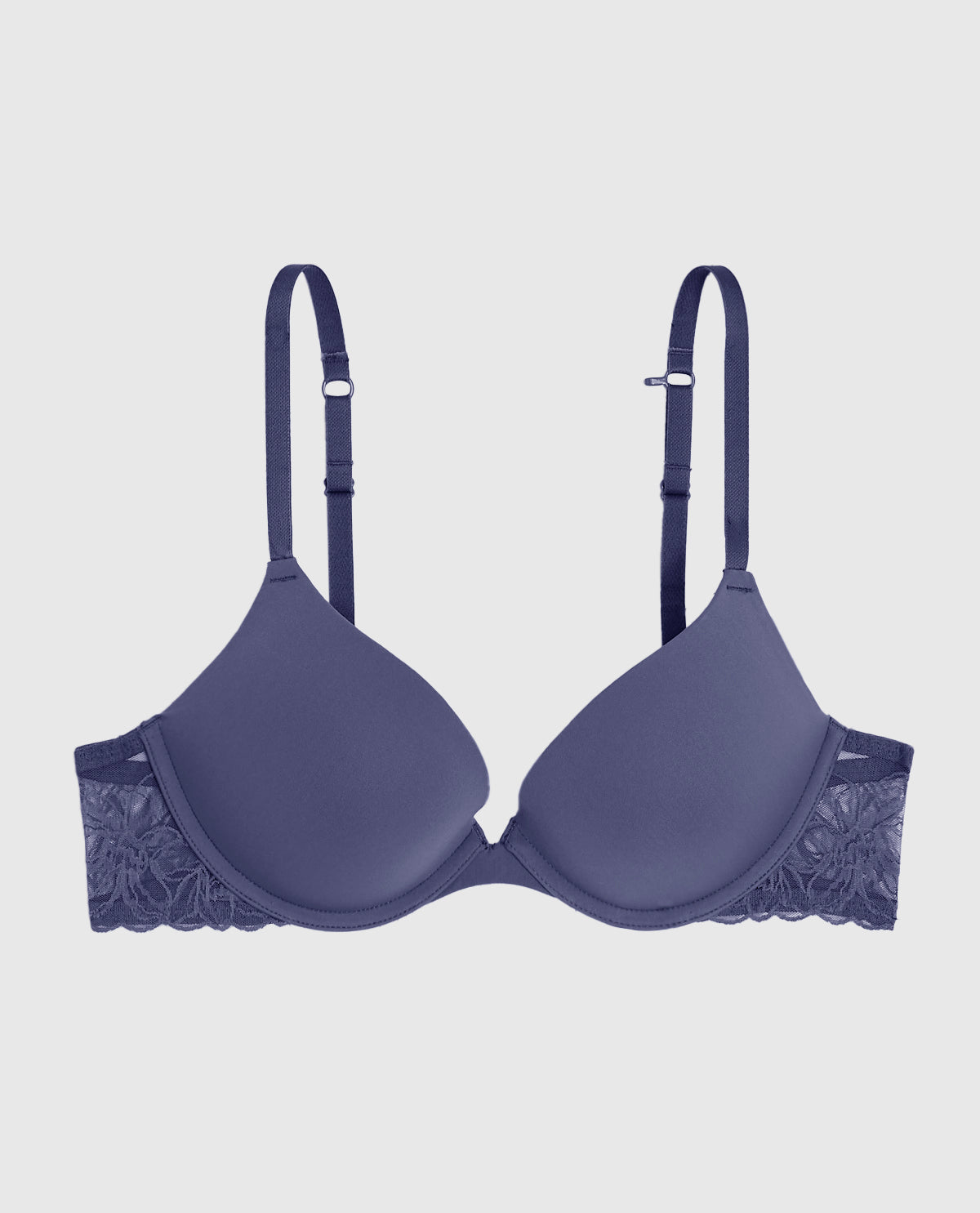 Push Up Bra with Lace Wing in Dusk Blue