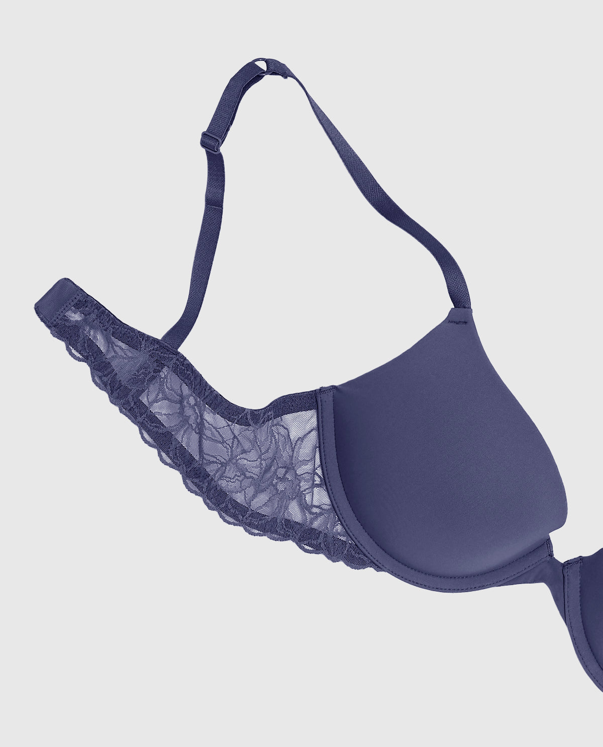 Push Up Bra with Lace Wing in Dusk Blue
