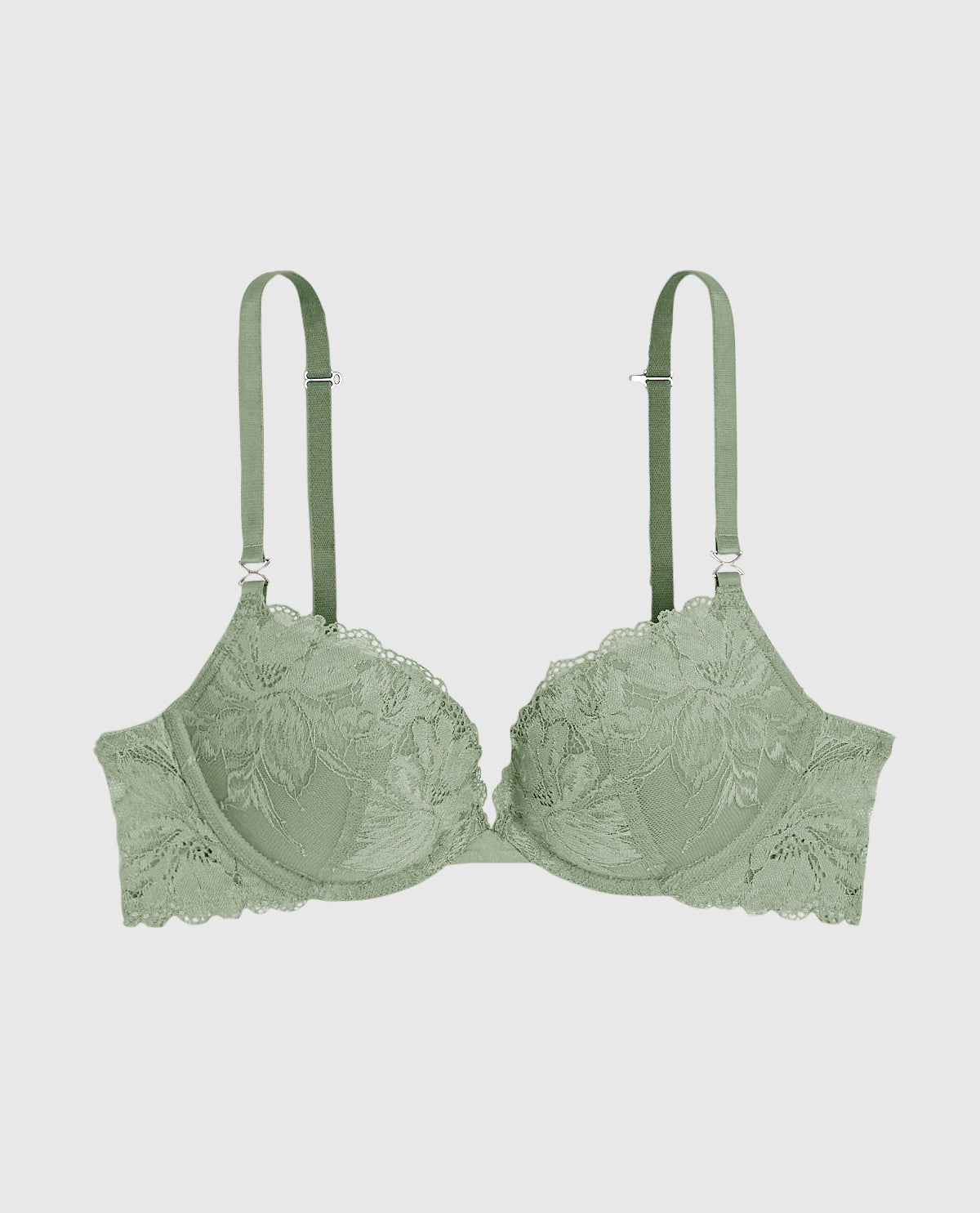 Lace Push Up Bra in Soft Sage