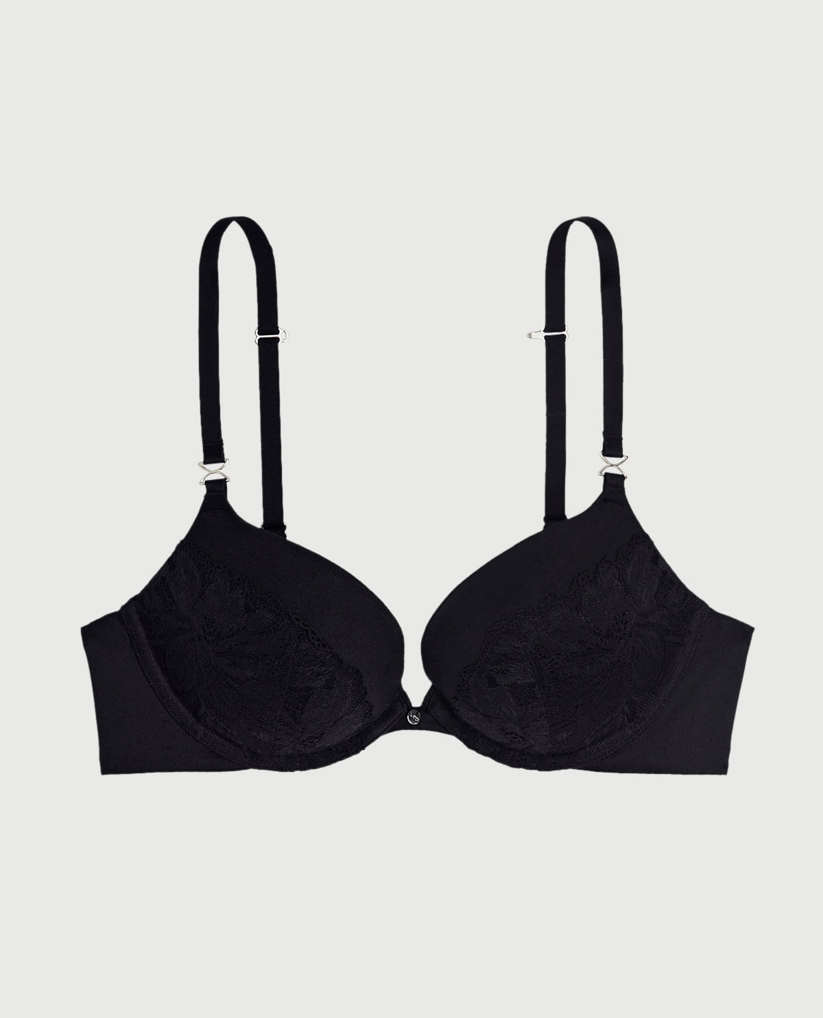 Lace Cup Push Up Bra in Black