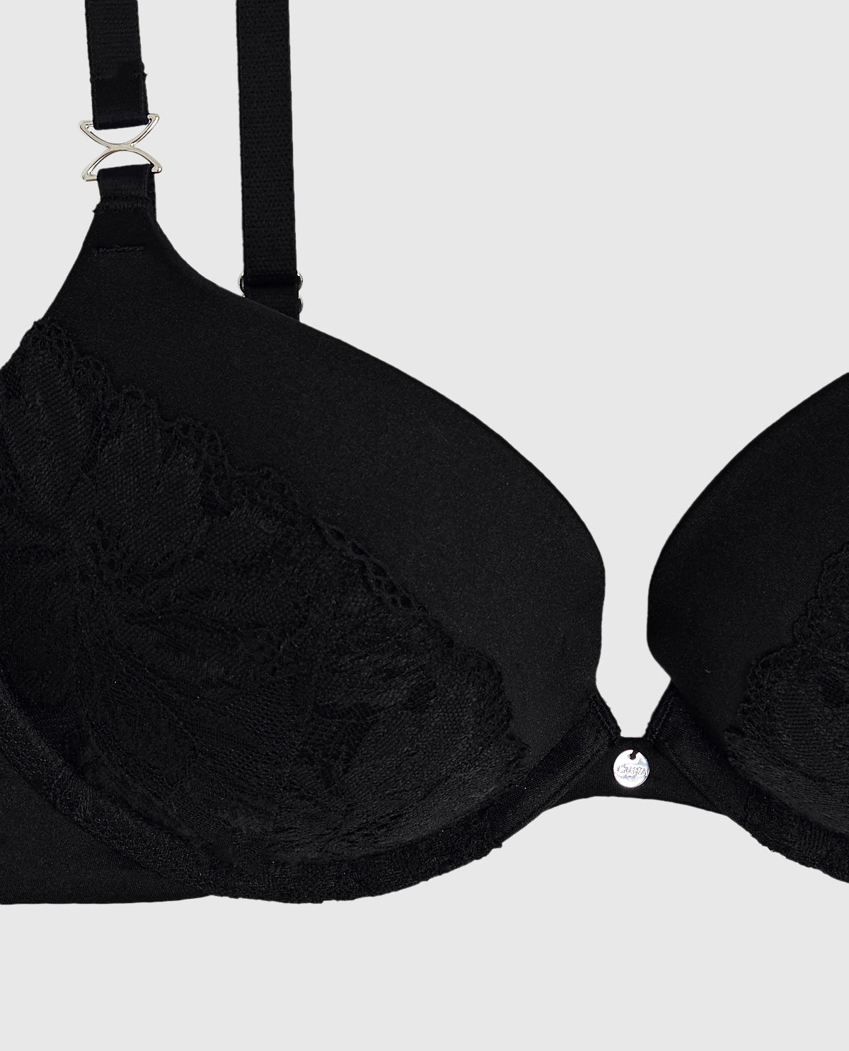 Lace Cup Push Up Bra in Black