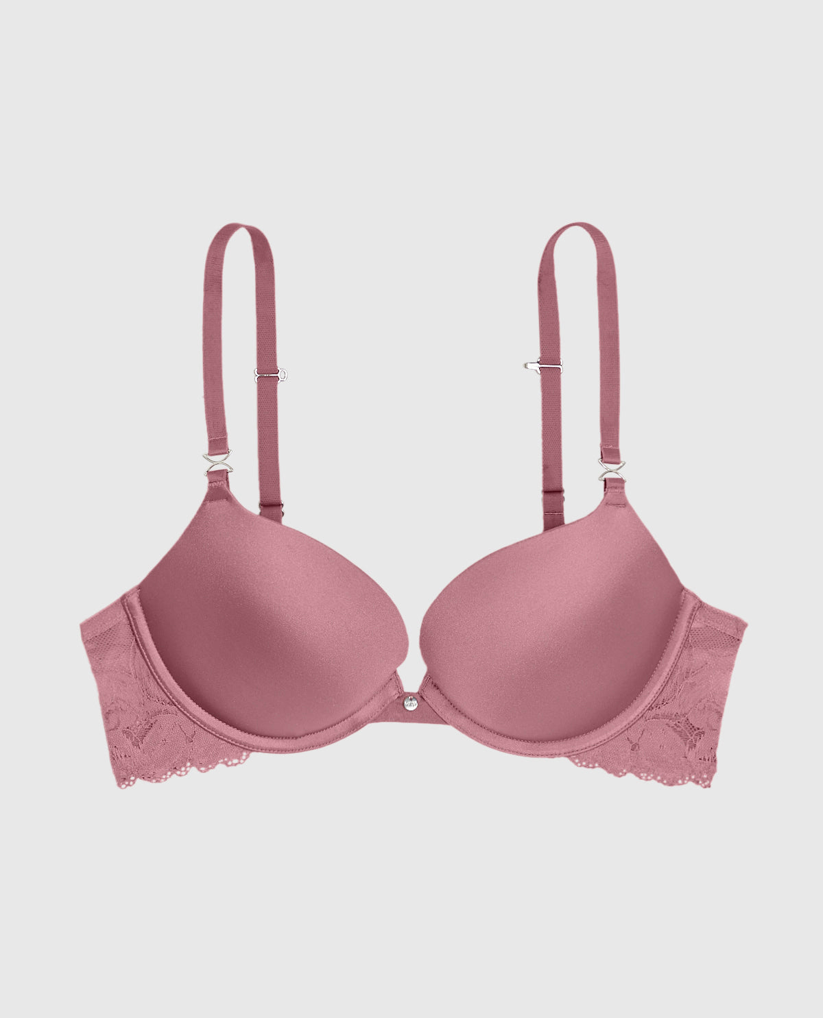 Push Up Bra with Lace in Sheer Mauve