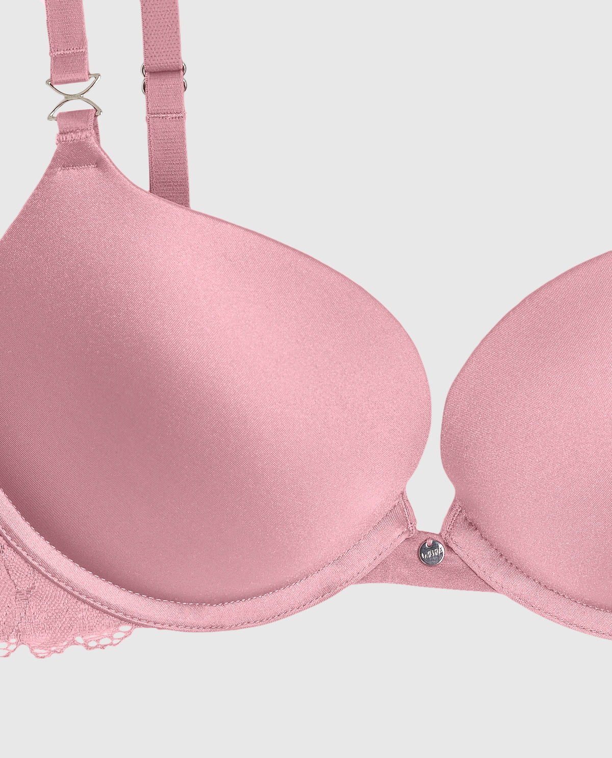 Push Up Bra with Lace in Sheer Mauve