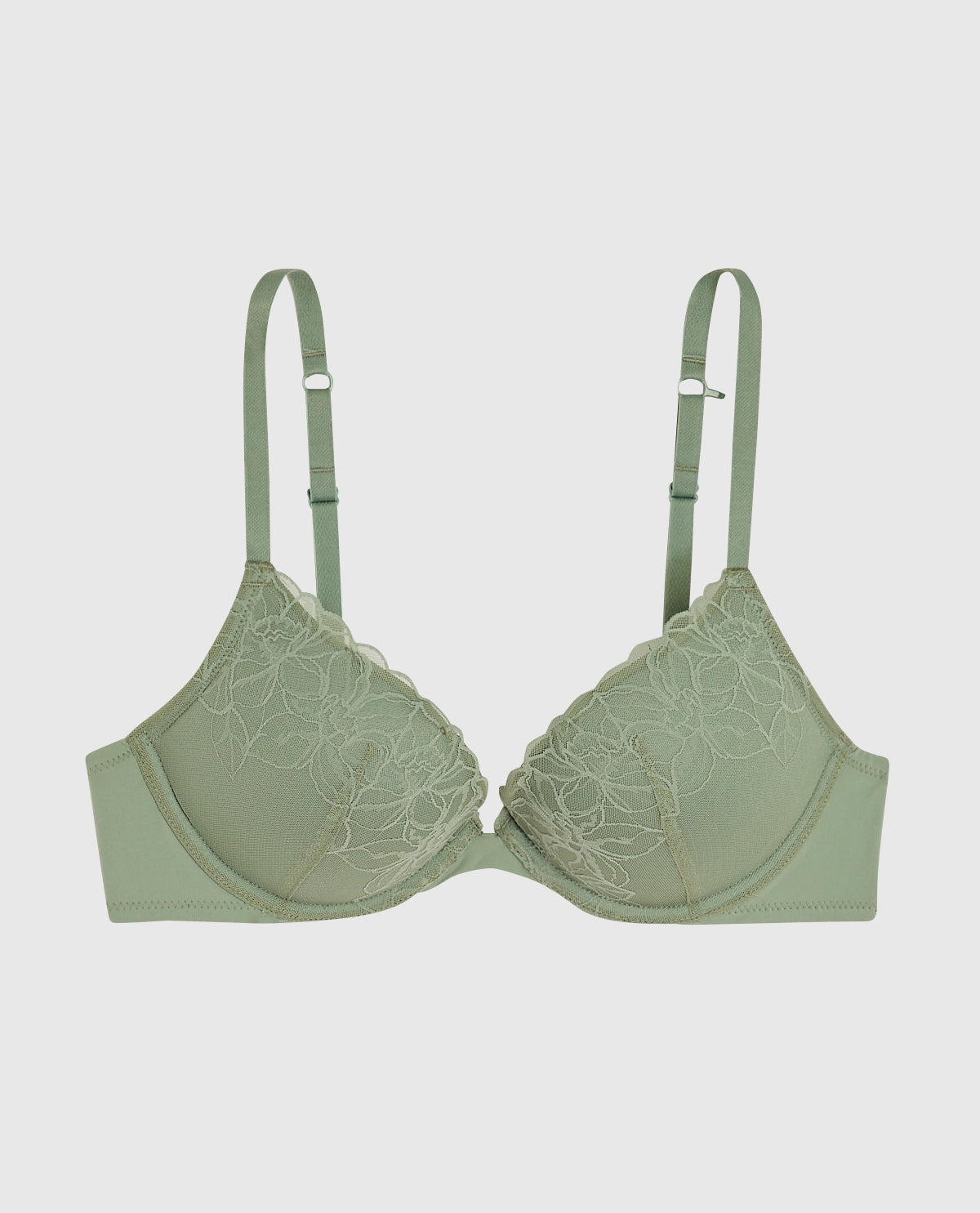 Lace Push Up Bra in Soft Sage