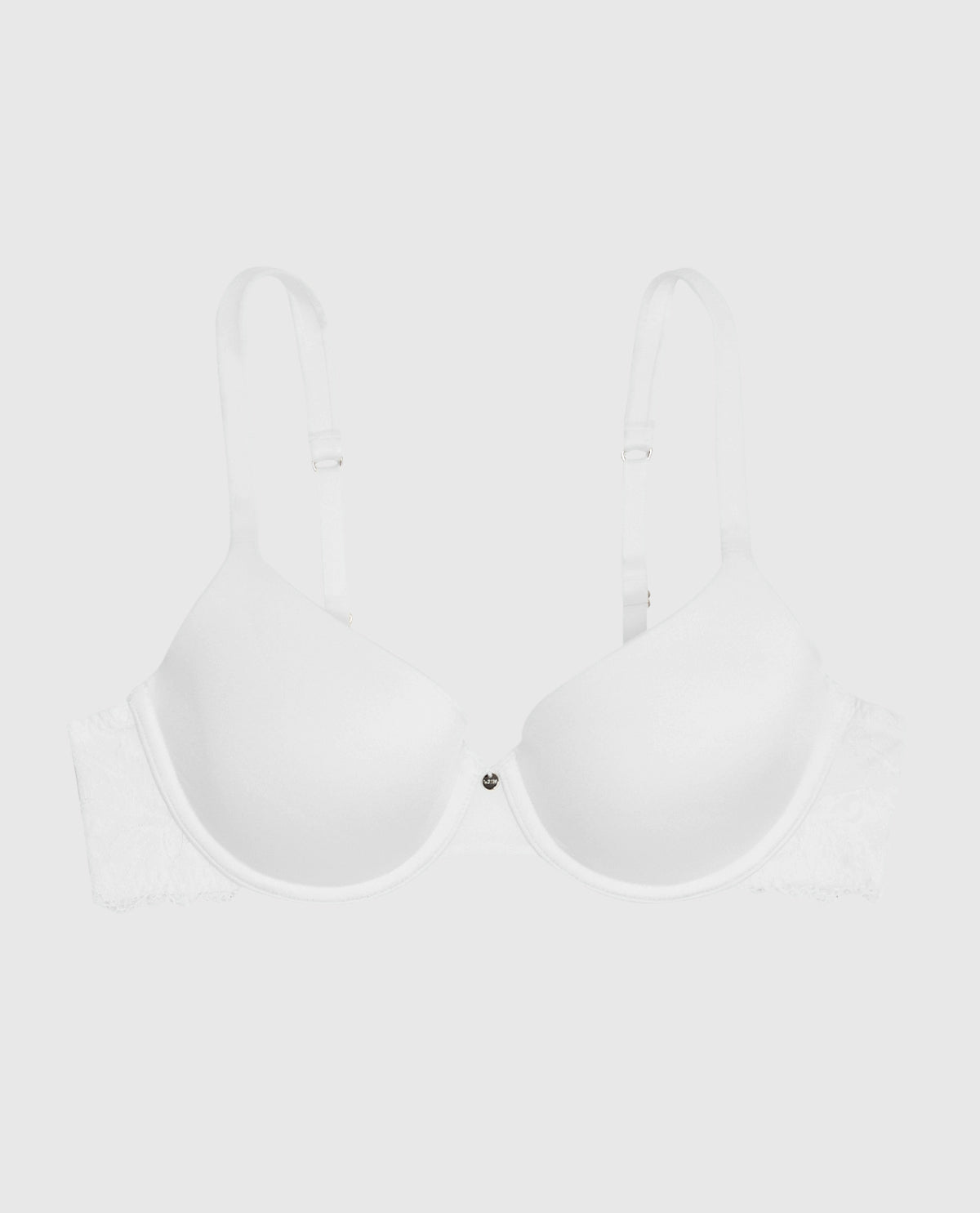 Lightly Lined Full Coverage Bra with Lace in Ivory