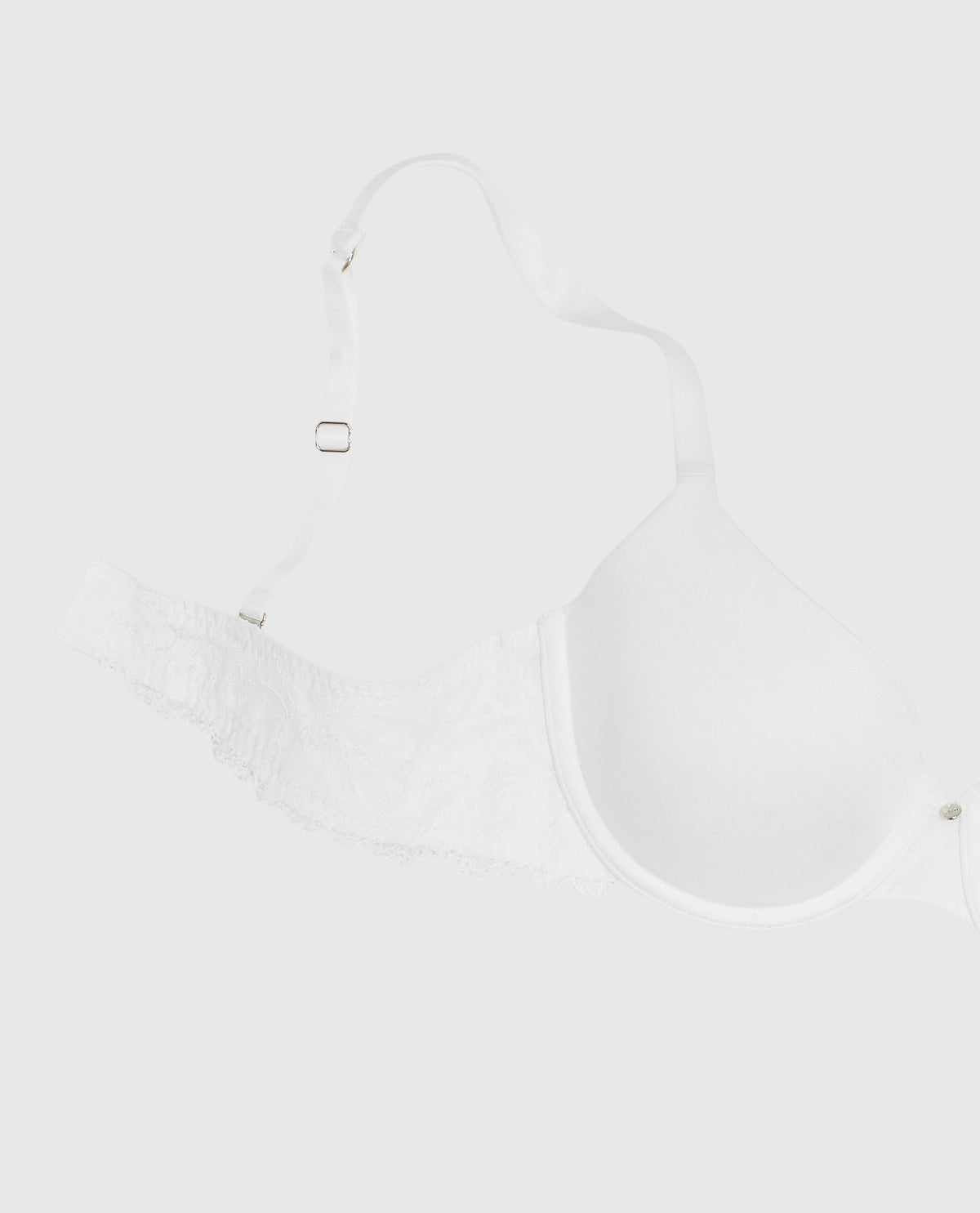 Lightly Lined Full Coverage Bra with Lace in Ivory