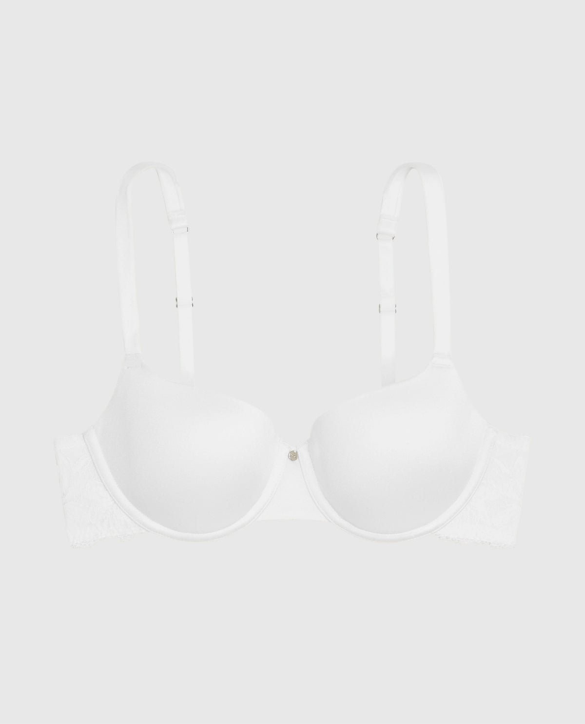 Lightly Lined Balconette Bra with Lace in Ivory