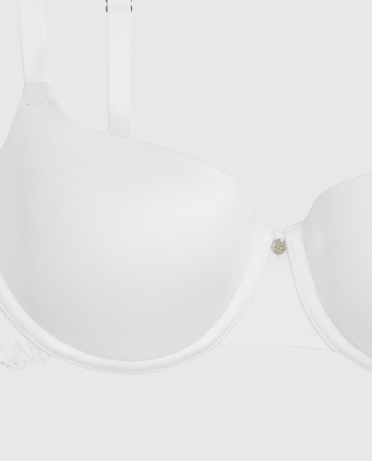 Lightly Lined Balconette Bra with Lace in Ivory