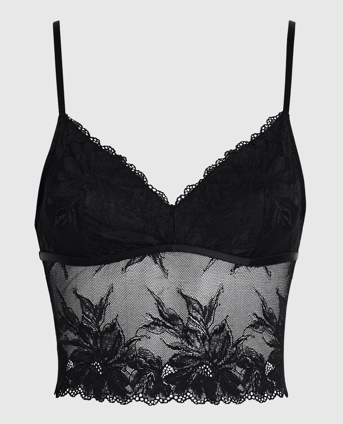 Long Line Bralette in Black