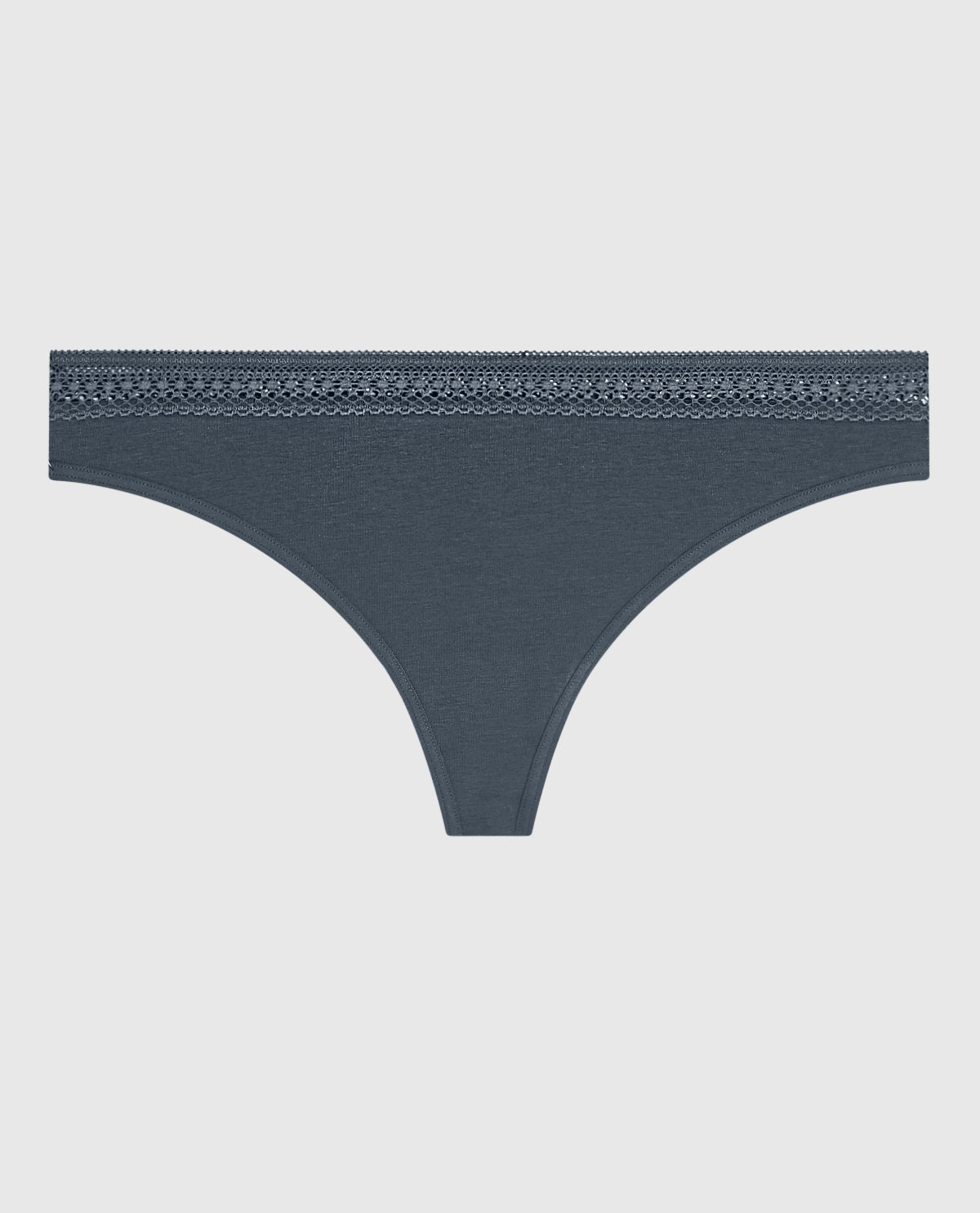 Thong Panty with Elemental Lace in Stormy Weather
