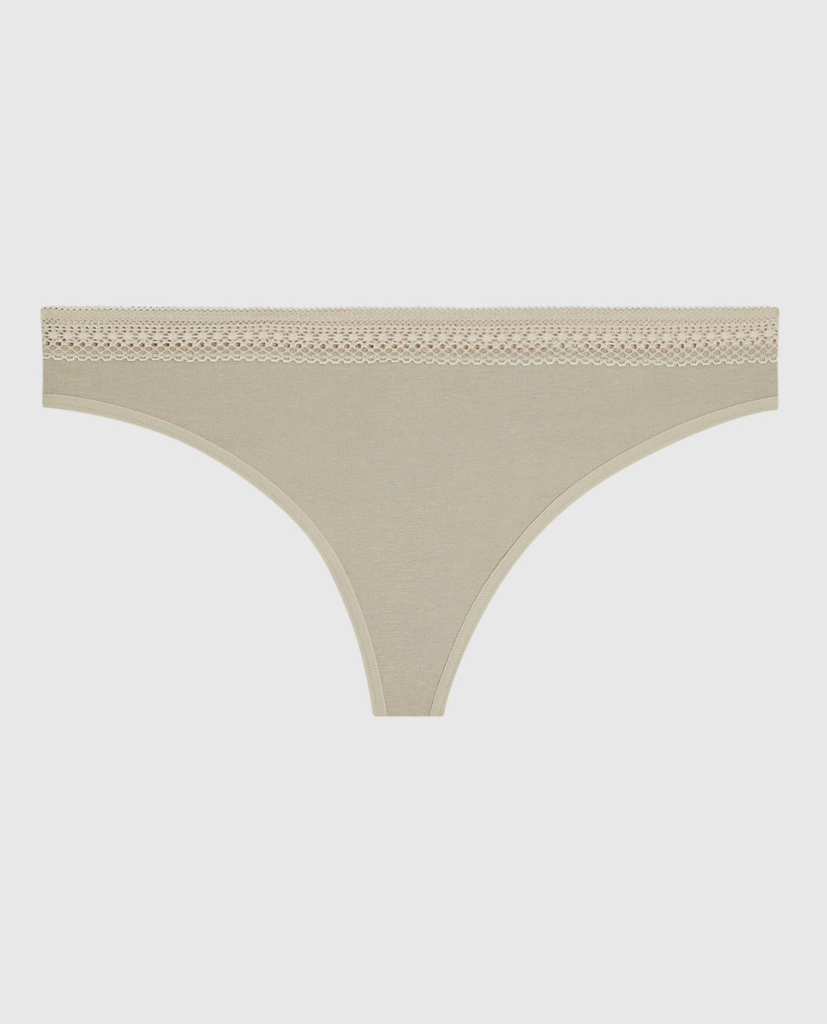 Thong Panty with Elemental Lace in Stone Grey